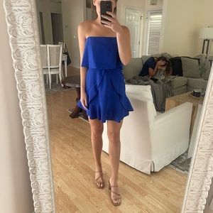 BCBGMaxAzria Charlot Strapless Ruffle Dress